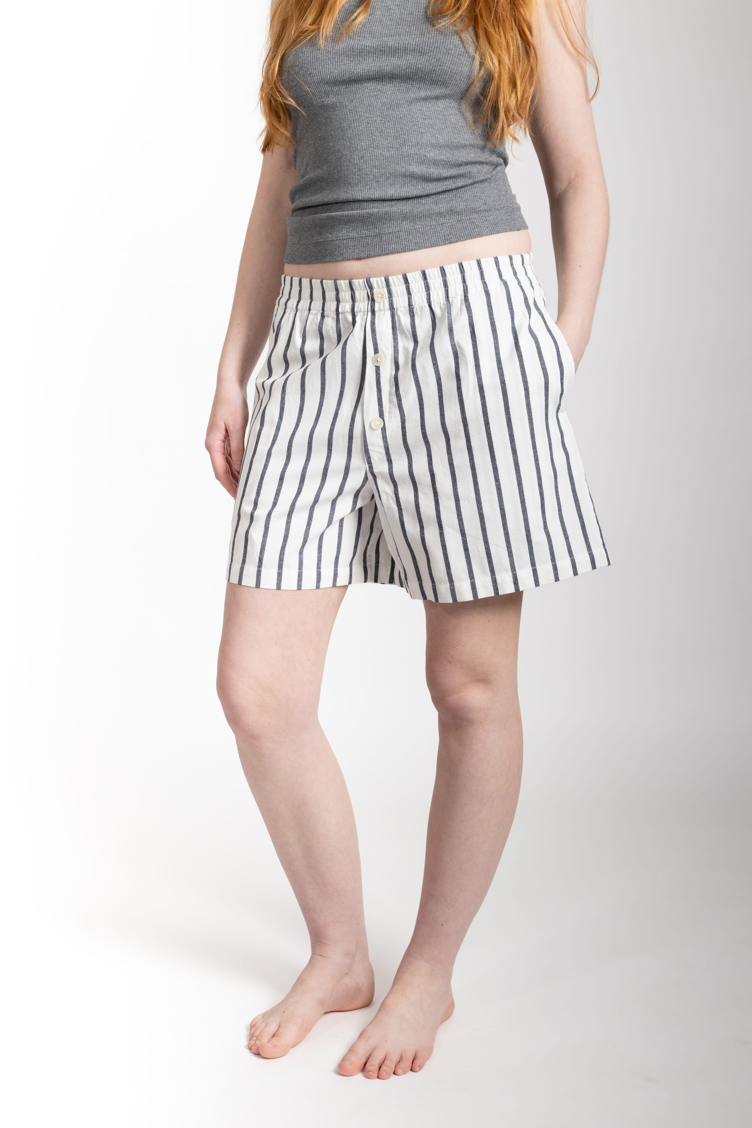 Camilla Boxer Short, Navy Stripe