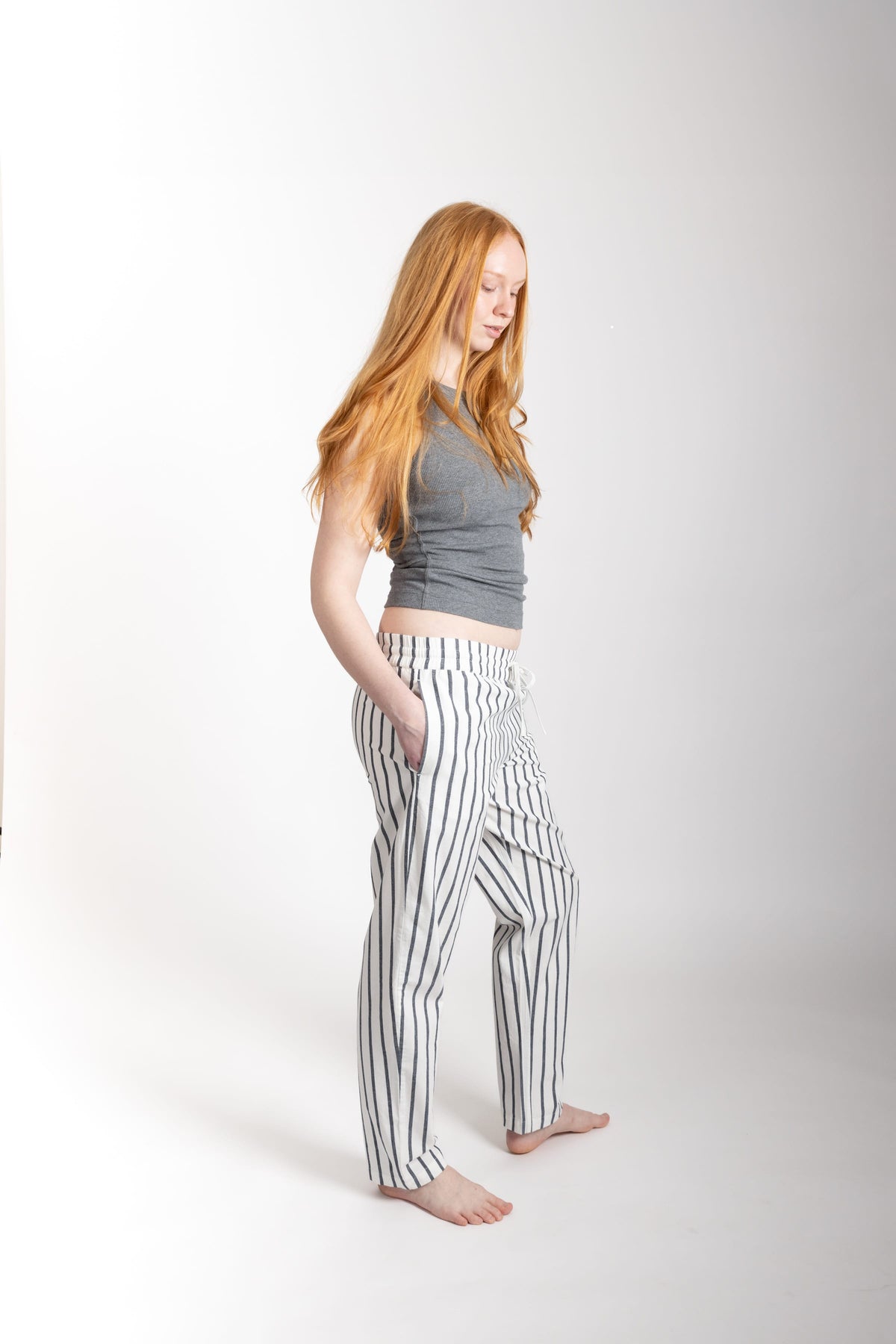 Everyday Pant, Navy Stripe