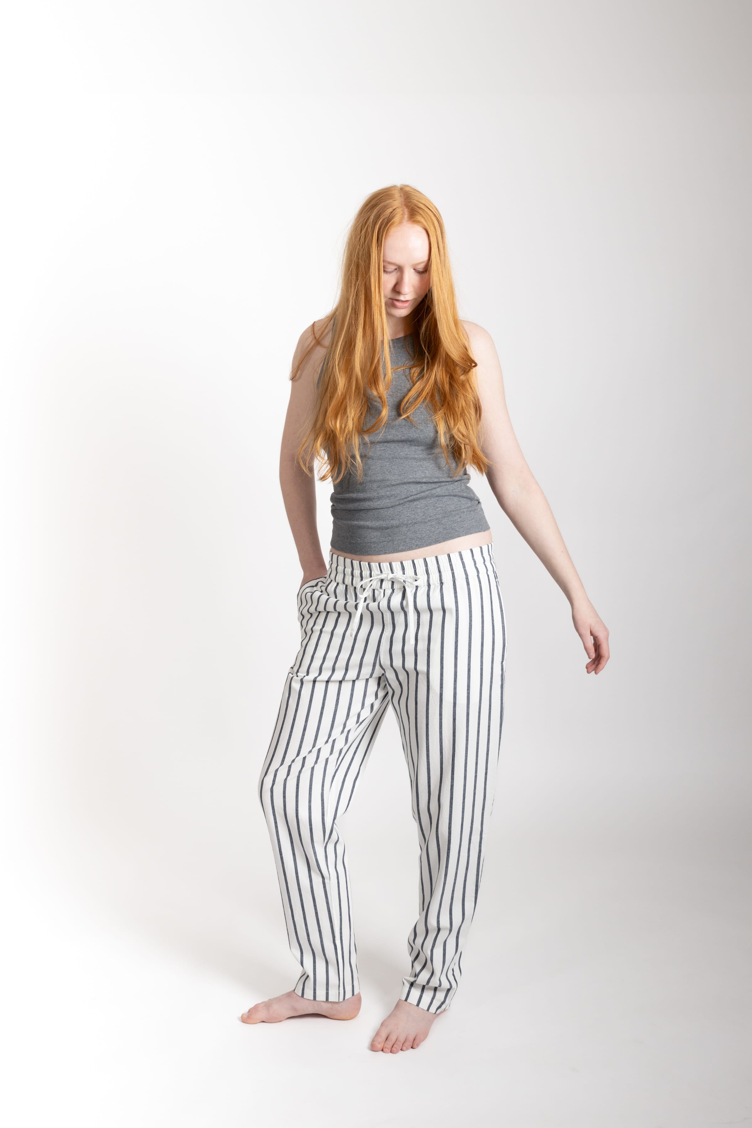 Everyday Pant, Navy Stripe