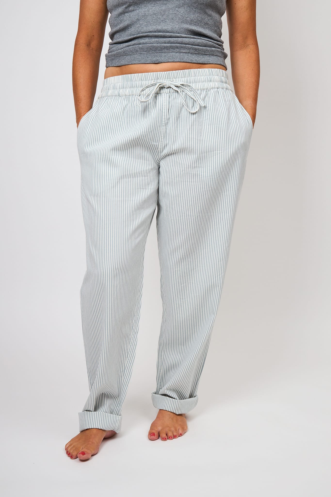 General Sleep Everyday Pant in 100% organic cotton in colour Ocean Stripe